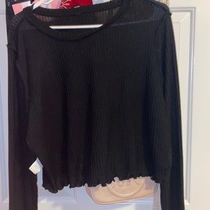 black cropped long sleeve